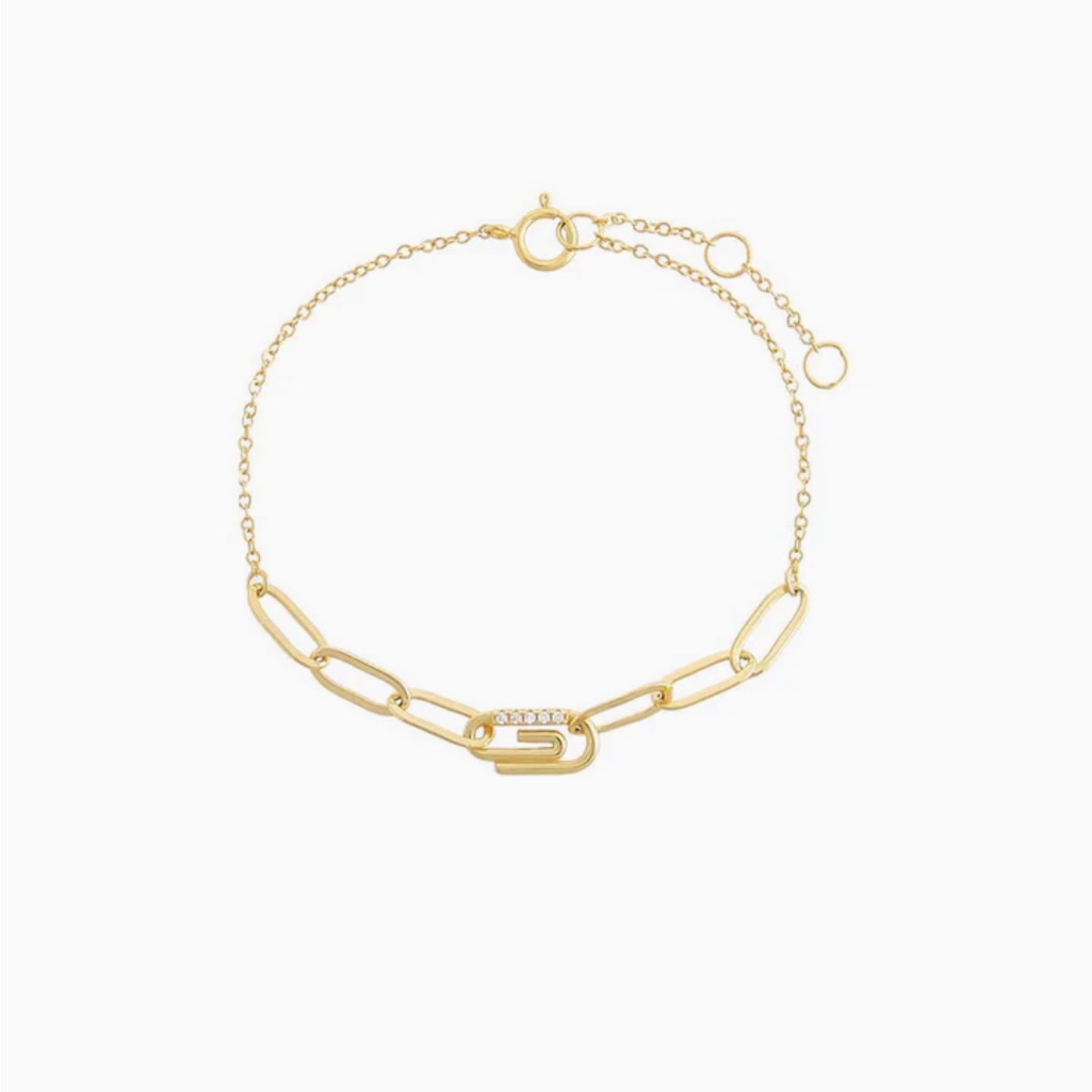 Adina Edin Pav Safety Pin Paperclip Bracelet